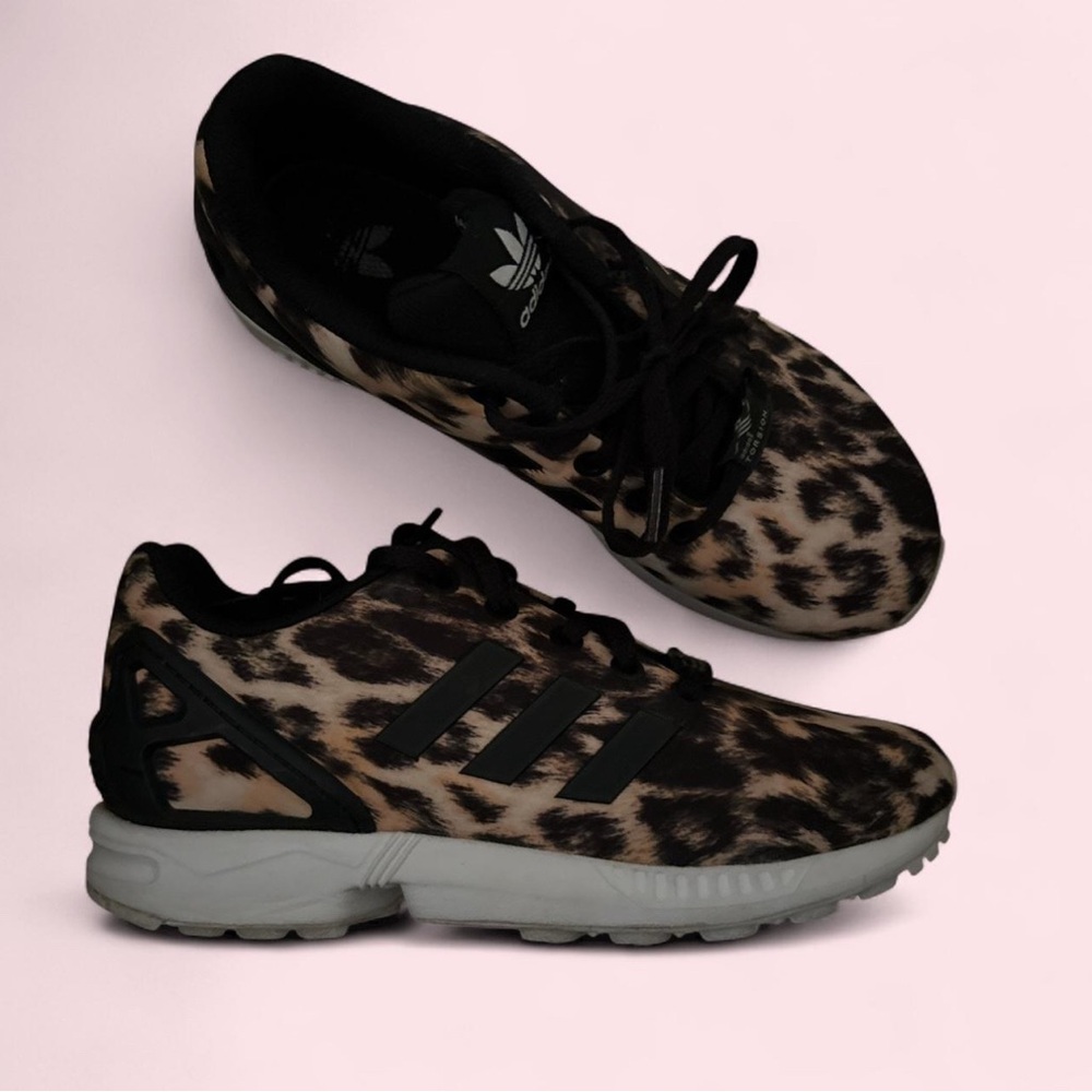 adidas Women’s Leopard-Print Sneakers in Black and Tan